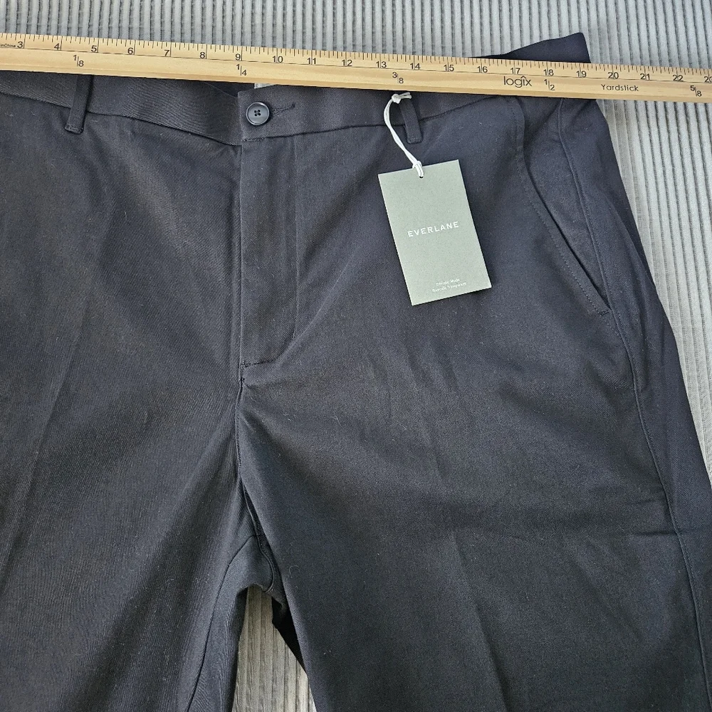 Everlane Pants Mens 40x30 Black Twill Slim Fit Stretch Tailored Trousers‎ New - Picture 7 of 9